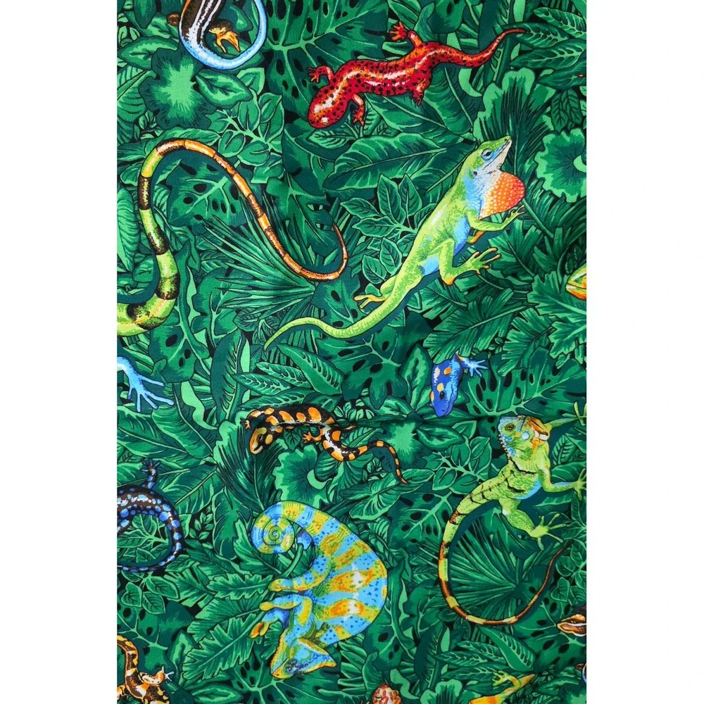 Cranston Collection Tropical Lizard Jungle Fabric Reptile Iguana Cotton 47